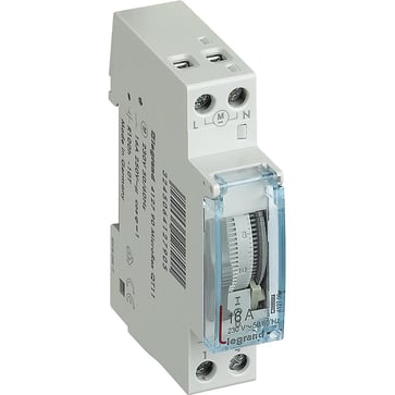 MicroRex QT11 analog døgnur 16A 1-skiftekontakt 1M