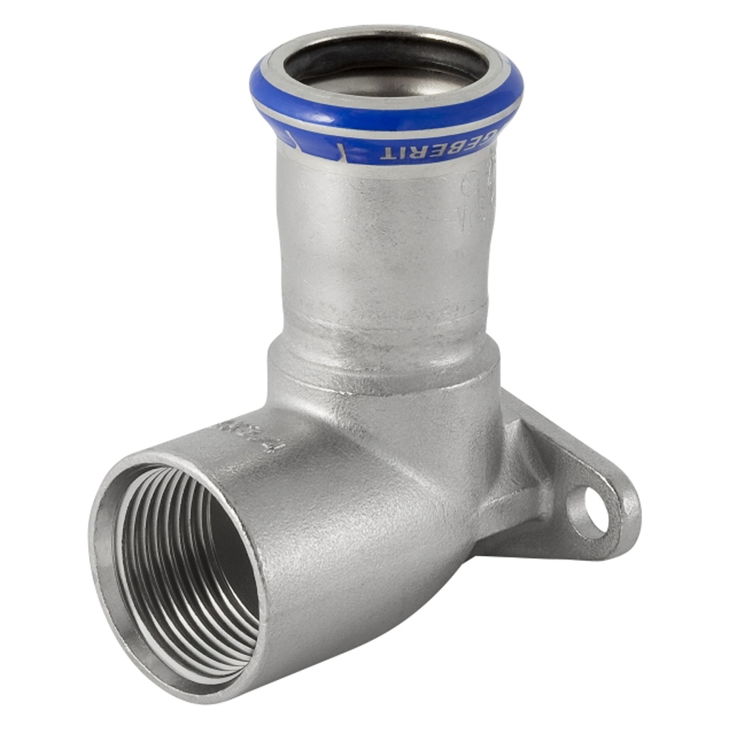 22mm x 3/4" Dækvinkel RF 90° muf/muf Mapress RF