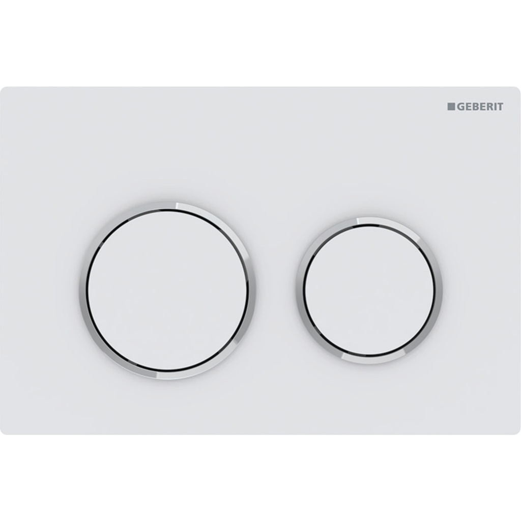 geberit Omega 20 hvid mat/blank krom
