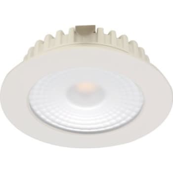 On Cabinet downlight 5W 12V AC/DC 3000K, dæmpbar, IP44, Ø70, Hvid