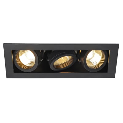 KADUX 3 GU10 downlight, firkantet, matsort, maks. 3x50W