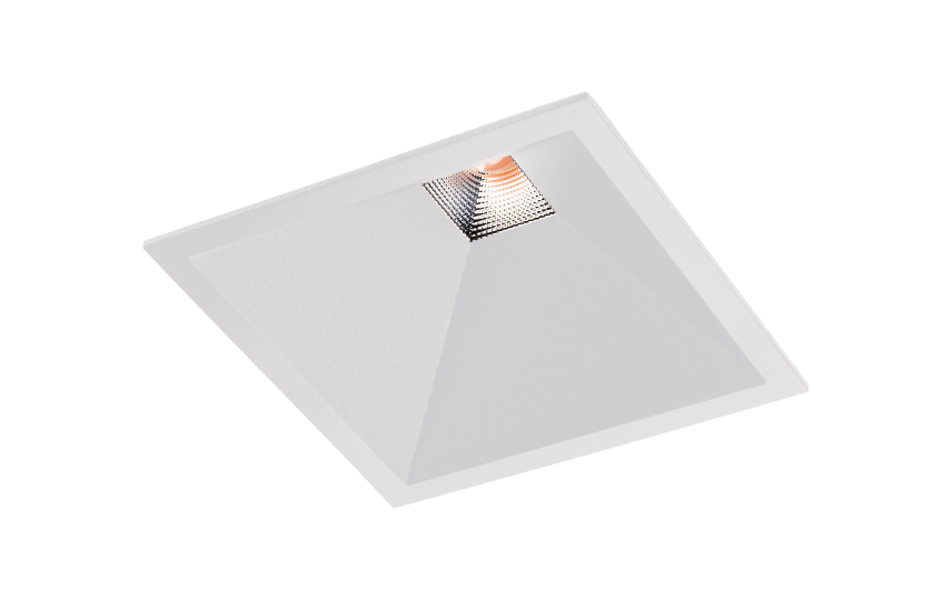 Downlight Soft Square 3000K, 910 lumen, hvid