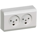 Opus 66 stikkontakt udvendig lysegrå