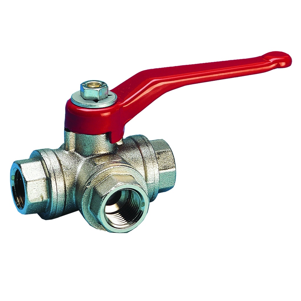 3/8" 3-vejs kuglehane t-boret, 4 pakninger