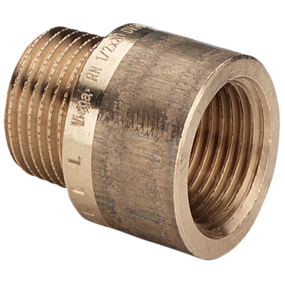 3/8" x 20 mm Rødgods Silicium Bronze gevindfittings forlænger