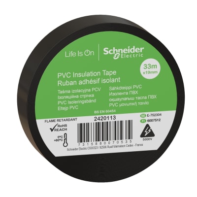 PVC Tape 19 mm x 33M sort