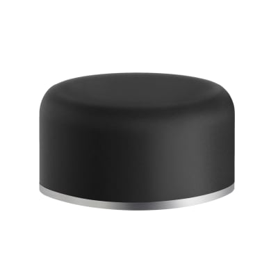 Dørstop for gulv, sort gummi/børstet rustfrit