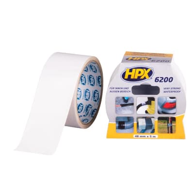 HPX lærredstape Pro 300 my, hvid, 48 mm x 25 m