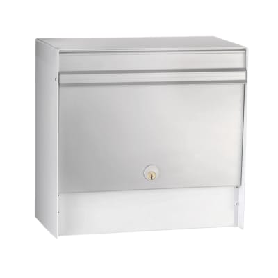 MEFA postkasse opus 600 m/alu-front, hvid, 363 x 378 x 205 mm