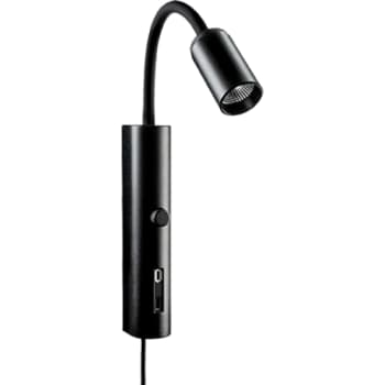 Tube Wall Sort USB 3000K Integreret lysdæmper