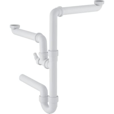 GEBERIT vandlås 40mmx1 1/2 univ t/dobb vask PP hvid