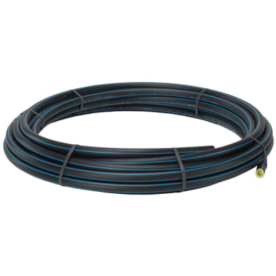 Uponor 16 mm PE80 PN10 SDR11 rør, sort/blå, 50 m