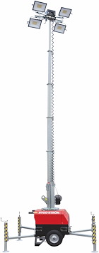 TRANSPORTABEL LYSMAST, 7 M, ASTROUR, 4X100W
