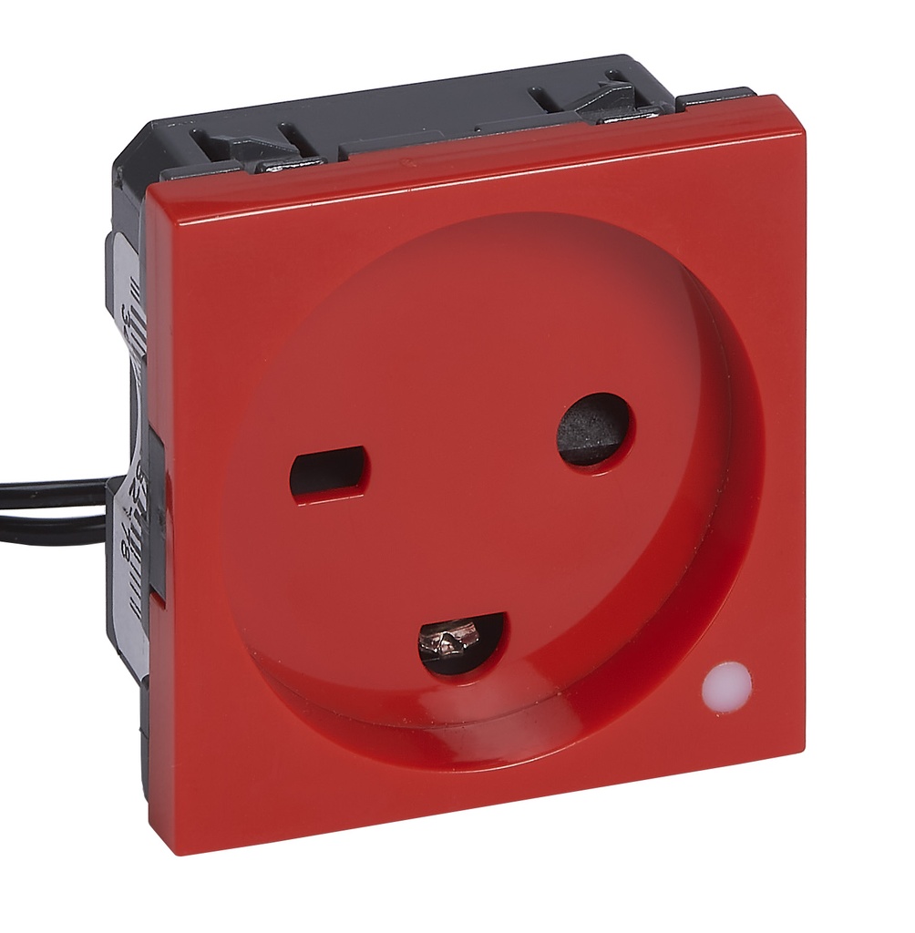 STIKKONTAKT HOSP 2M M/LED RØD