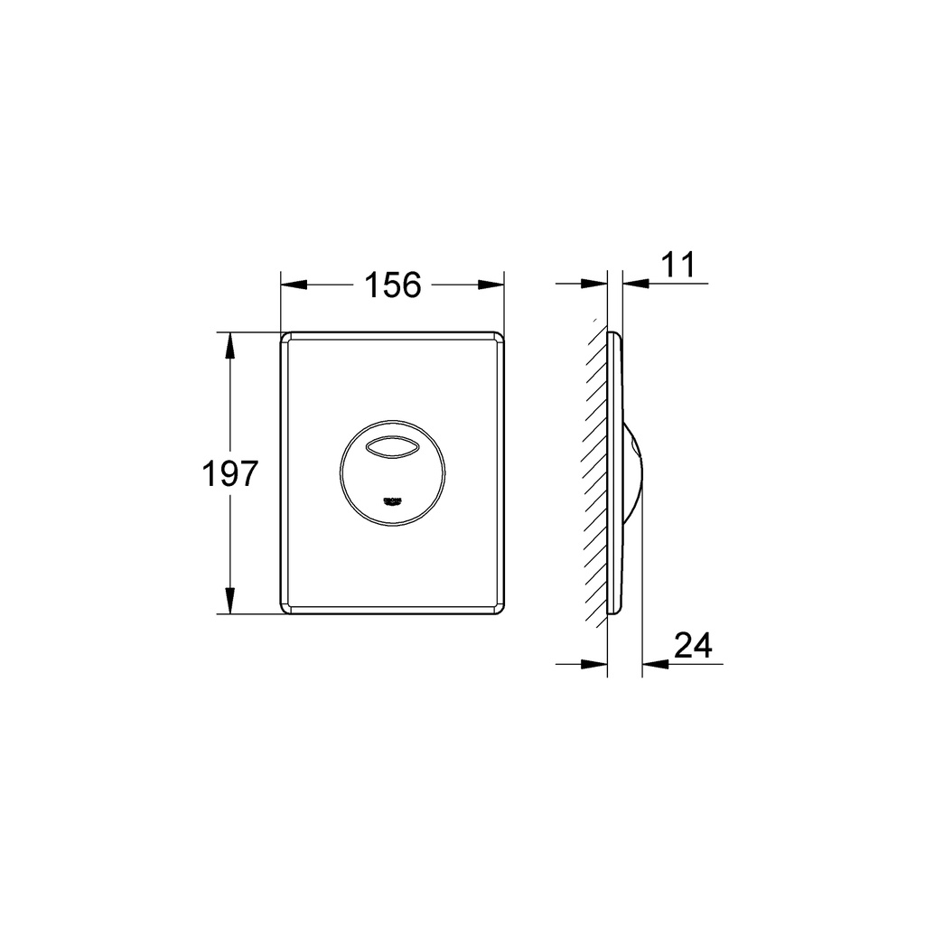 SKATE WALL PLATE, DUAL FLUSH