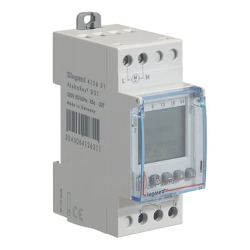AlphaRex D21 digital ugeur 16A 1-skiftekontakt 2M