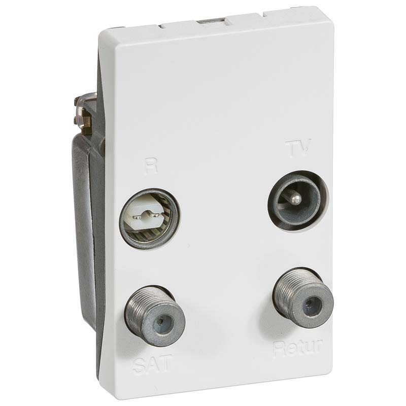 Fuga TV/R/Sat & retur slutd TD253 hvid