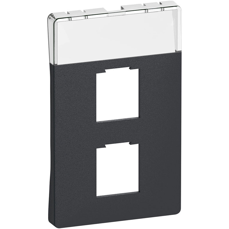 Afdækning for Fuga 1/2xRJ45 1½ modul kokgrå