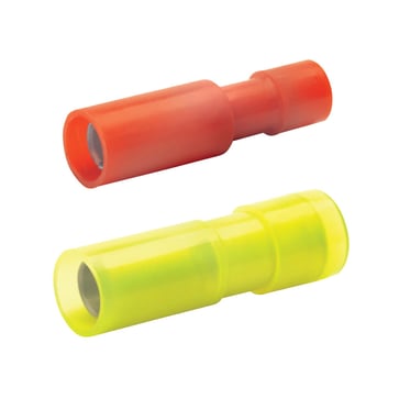 Isoleret Rundstikmuffe Ø 4 mm 0,5-1 mm2 PA fuldt Isolereteret CuZn fortinnet