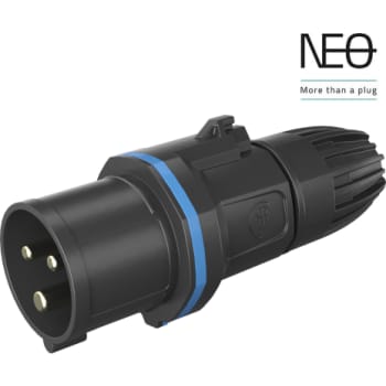 CEE Stikprop Neo 16A 3P 230V blå, 6H med fjederklemme, IP54