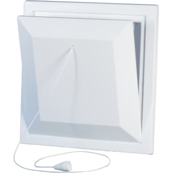 Klapventil 150 x 150 mm, lukket model, hvid, type 111