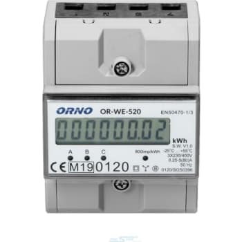 Orno kWh måler LCD Blue b/light 3F kl.1 MID