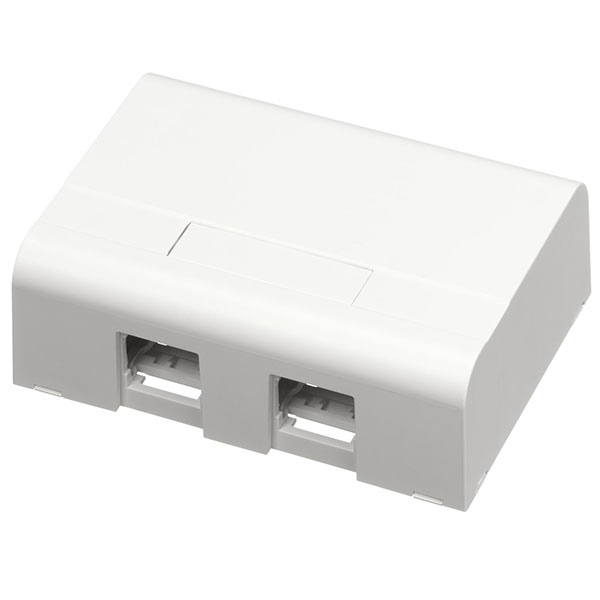 Actassi montageboks softline 1½m for 2xRJ45 hvid