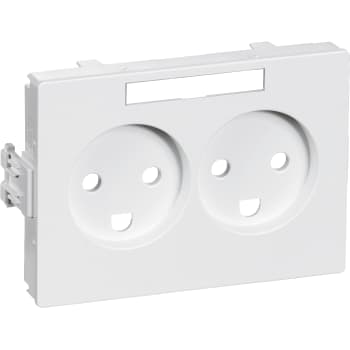 CLIC'LINE  afdækning for stikkontakt dobbelt vandret 2-pol med jord hvid