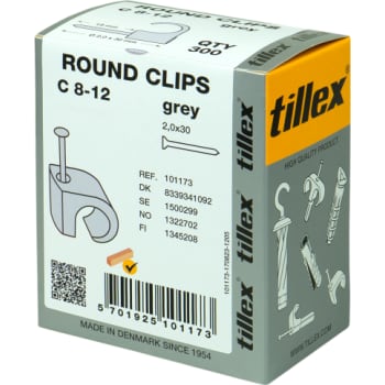 Clips 8-12/30 mm grå (300)