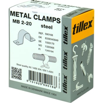 Kabelbøjle MB 20 mm, 2-lap, rustfrit stål, A2, AISI 304 (100)