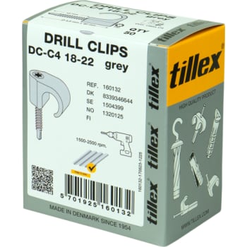 Drill Clips DC-C4 18-22, TX20, 4,8 x 40 mm, grå (50)