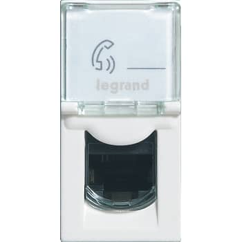 Dataudtag Mosaic 1x RJ45 Kat.6 UTP modular jack og tekstfelt 1M hvid