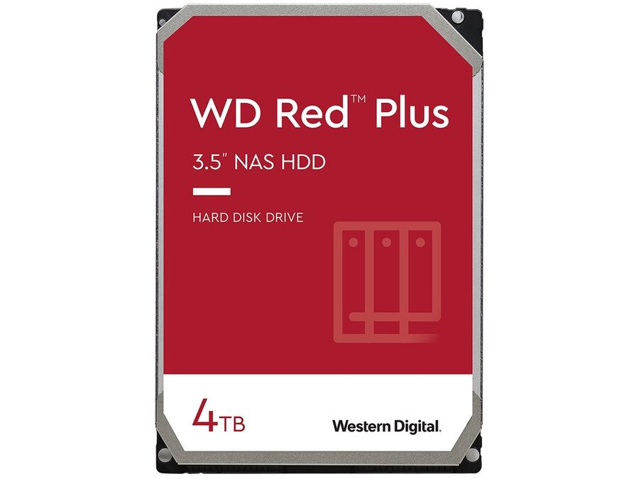 WD RED Plus harddisk - 4TB, 3,5" SATA-600, NAS drive