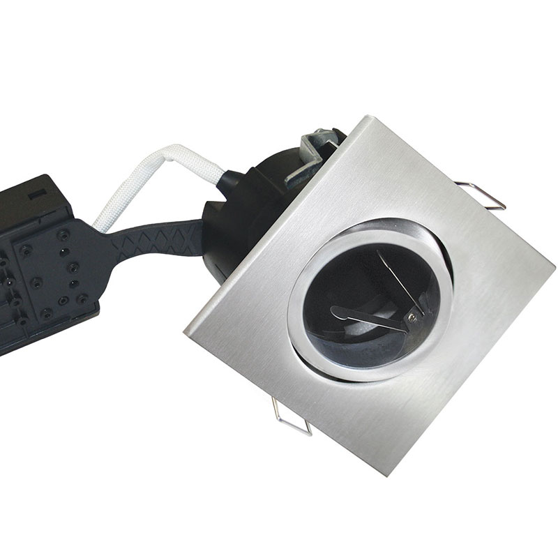 Pro Uni Install m. GU10 fatning - Firkantet, børstet