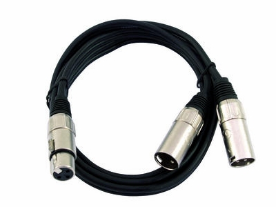 XLR kabel - 3P XLR hun > 2 x 3P XLR han, Sort (3m)