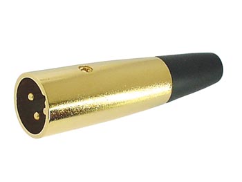 XLR stik - 3P han, forgyldt
