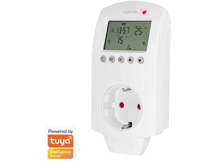 Wi-Fi termostat til stikkontakt, Tuya - 1 x CEE 7/3 (IP20)