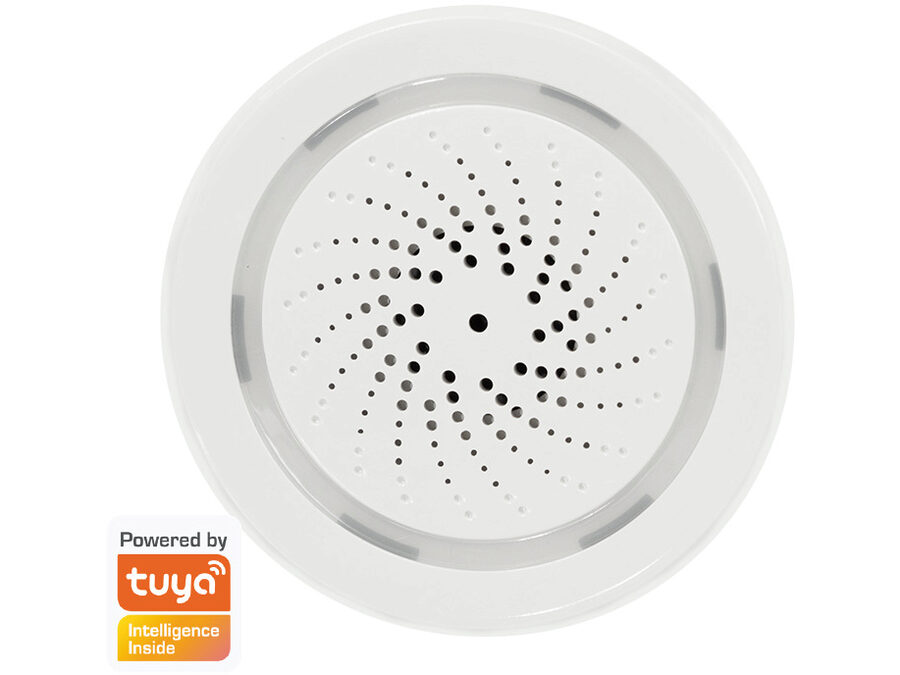 Wi-Fi alarm med sirene, Tuya - 90dB, 5V/1A (IP20)