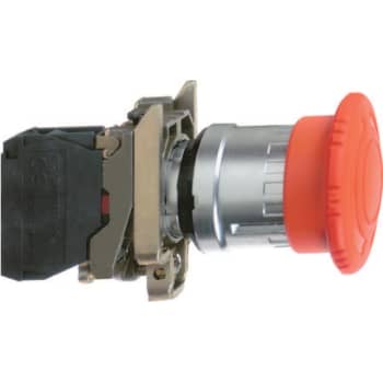 Harmony nødstop komplet med Ø40 mm paddehoved i rød farve med tryk/drej funktion og 1xNO+2xNC