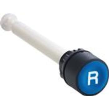Harmony trykknap for manuel betjening af motorværn i blå med hvidt "R" 17..120 mm længde