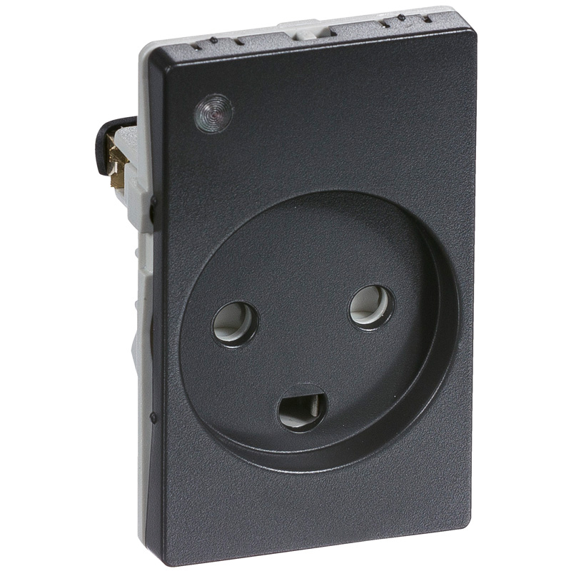 LK Fuga stikkontakt 1½ M med LED- lampe koksgrå