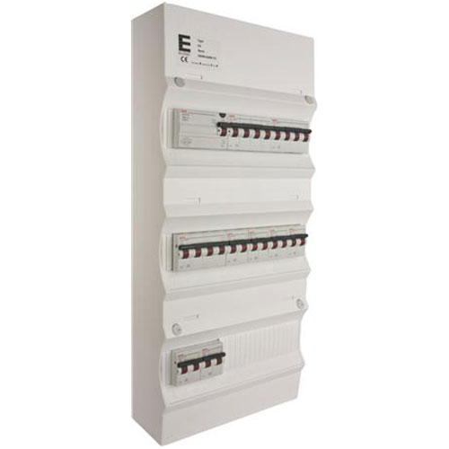 Færdigmonteret gruppetavle - HPFI - 1x16A 3P+N, 2x13A 3P+N, 6x13A. 1P+N - Hvid