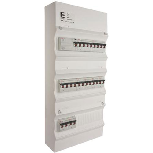 Færdigmonteret gruppetavle - HPFI - 2x16A 3P+N, 1x13A 3P+N, 6x13A 1P+N - Hvid