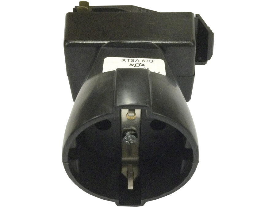 XTSA 67S-2 Schuko Adapter, Sort (3-faset)