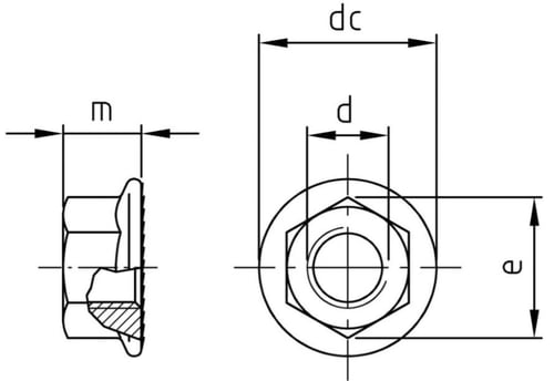 FLANGEMØTRIK M6 6MM A4 SW10 DIN 6923