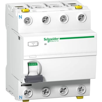 Acti9 iID HPFI-afbryder 4P 40A 415V 30mA klasse A-Si A dobbelt terminal. Bredde 72 mm.
