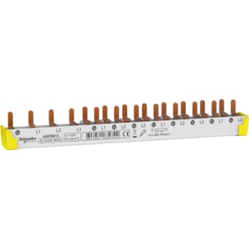 Sløjfeskinne 3PN 12M: 4P RCD 18mm pitch + N L1 N L2 N L3 N L1 N L2 N L3 9mm pitch tillader mix af 1P