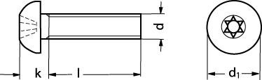 M5X20 ISO 7380 A2 button head TX