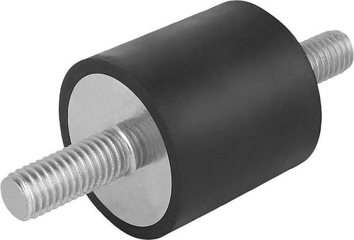 mibuffer type A gevind M8x23 D: 30 H: 30 Stål Materiale: Elast. naturgummi gummi shore 55a Materiale: sort