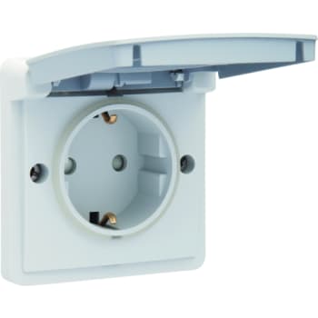 Hydro stikkontakt med sidejord og pillesikring grå